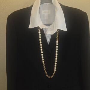 Baroque Pearl Long Gold Plated Vintage Necklace